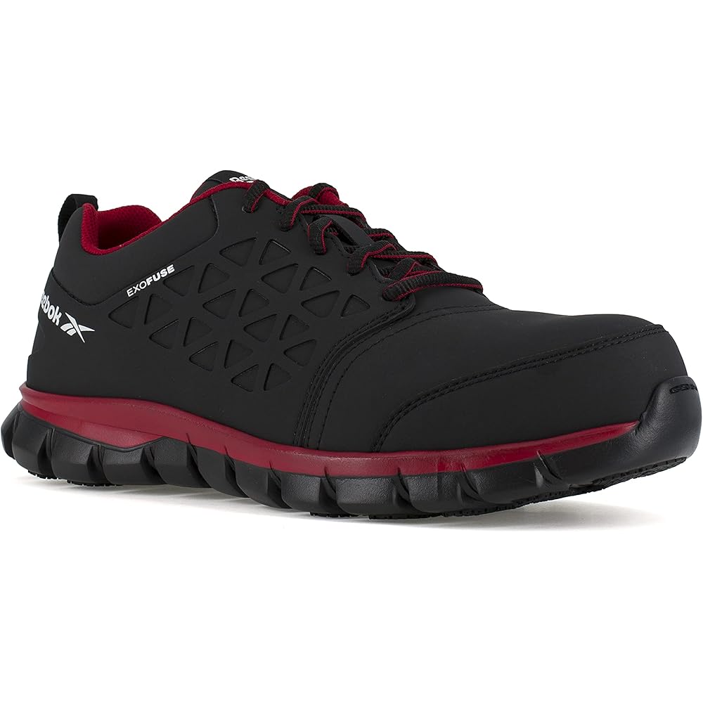 Reebok Sublite RB4058 Chaussures de travail à coussin rembourré pour homme Noir/rouge : Mode