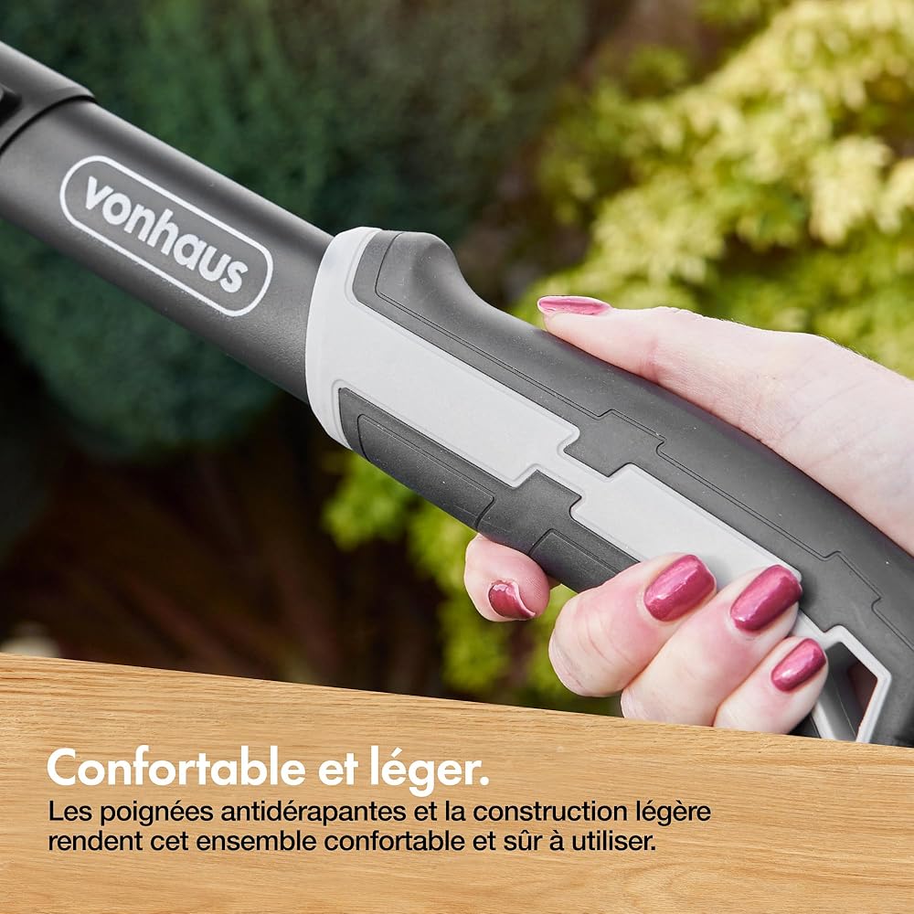VonHaus Lot de 3 Cisailles de Jardin – Coupe-Branches, Taille-Haie, Sécateur – Poignées Télescopiques Extensibles – Prise Douce – Outils Légers : Jardin