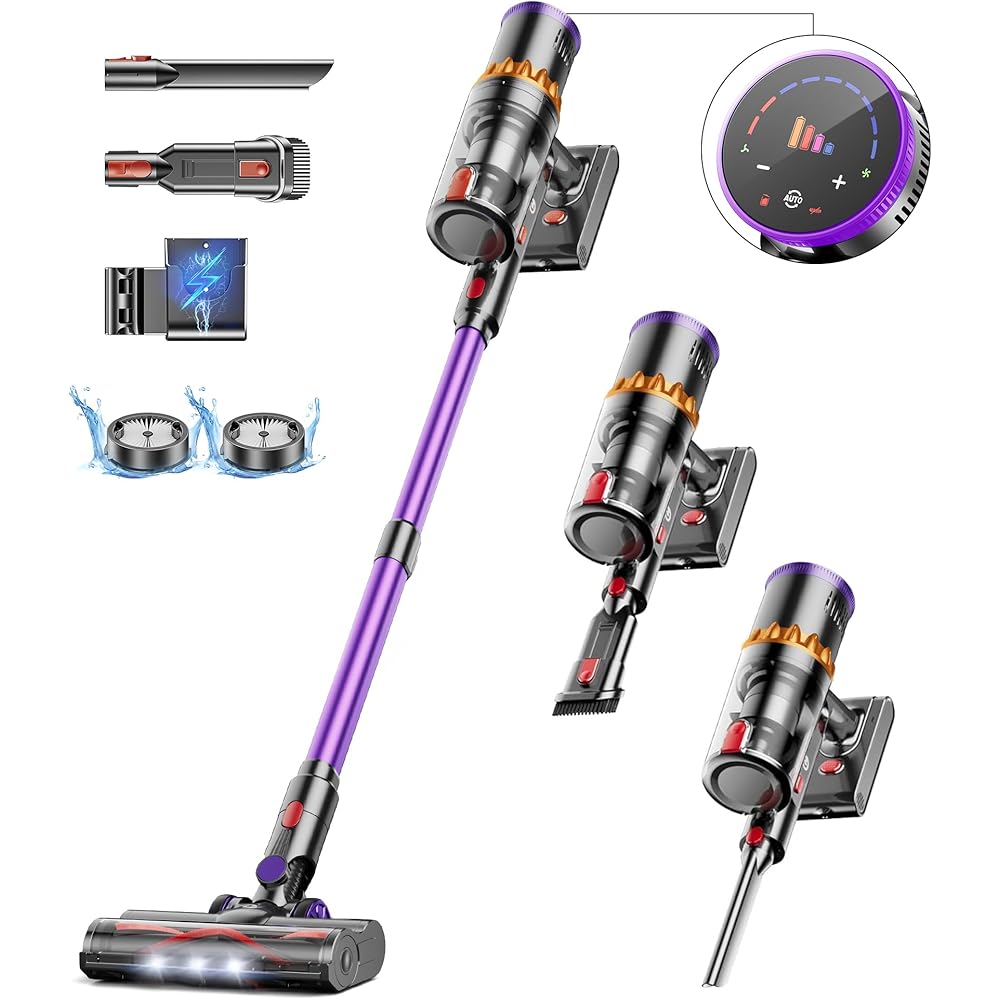 CHEBIO Aspirateur balai sans fil 550W 45Kpa haute puissance
