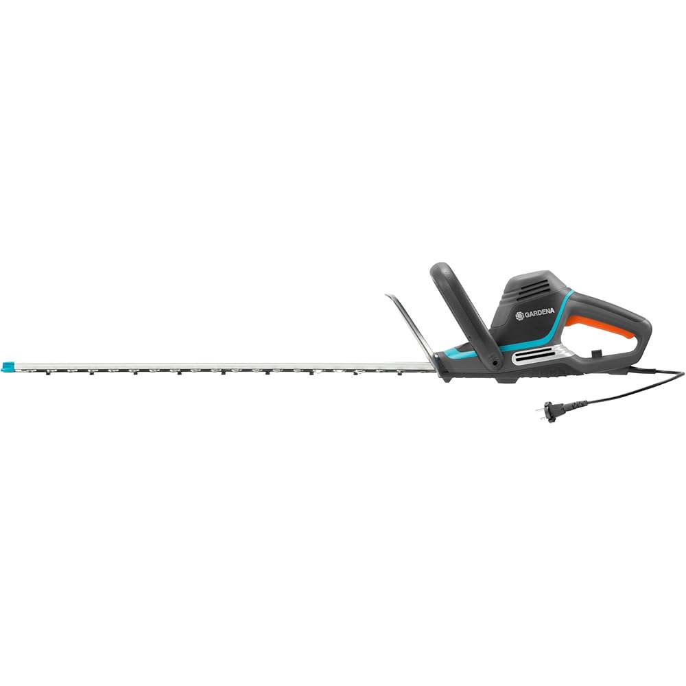 Taille-haies électrique PowerCut 700/65 de Gardena : taille-haies avec moteur de 700 W, 65 cm de longueur de lame, écartement des dents de 27 mm, poignée ergonomique et butée de protection (9835-20) : Jardin