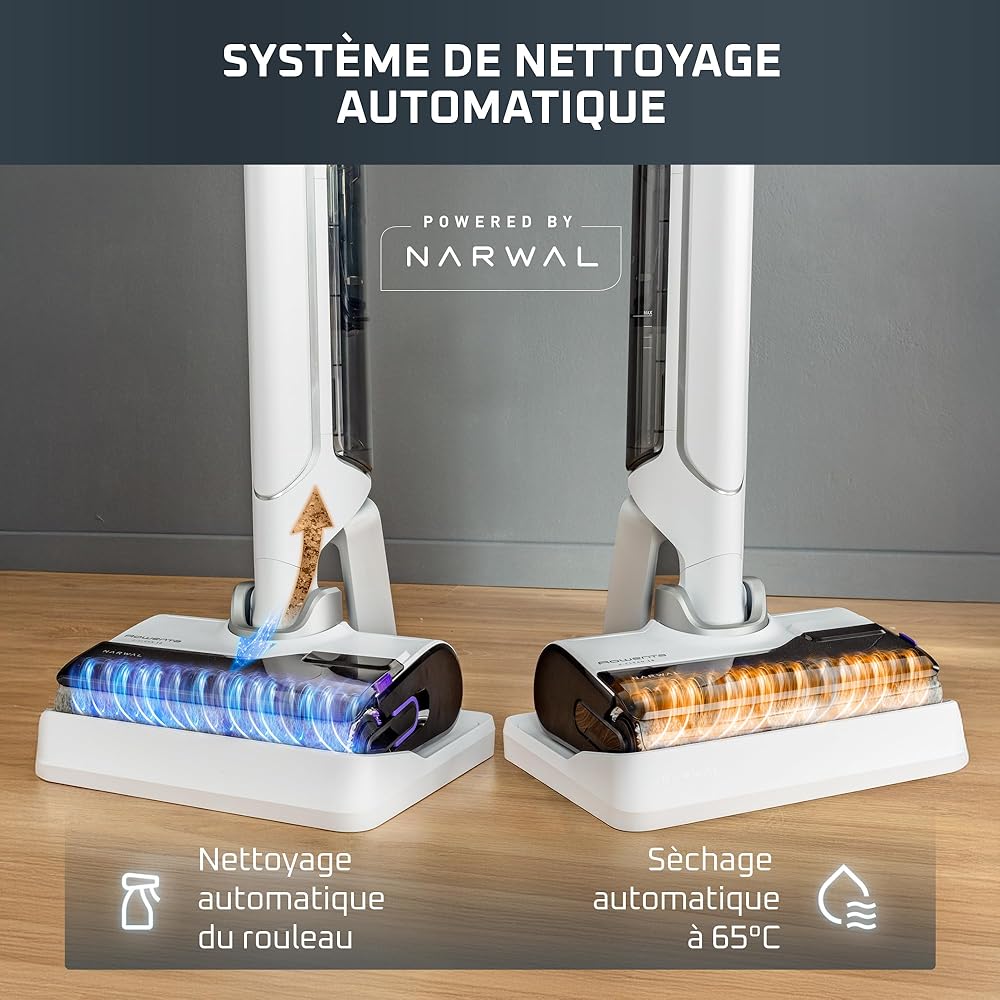 Rowenta X-Clean 10 et Clean it Aspirateur laveur sans fil et shampouineuse pour sols durs tapis et moquettes