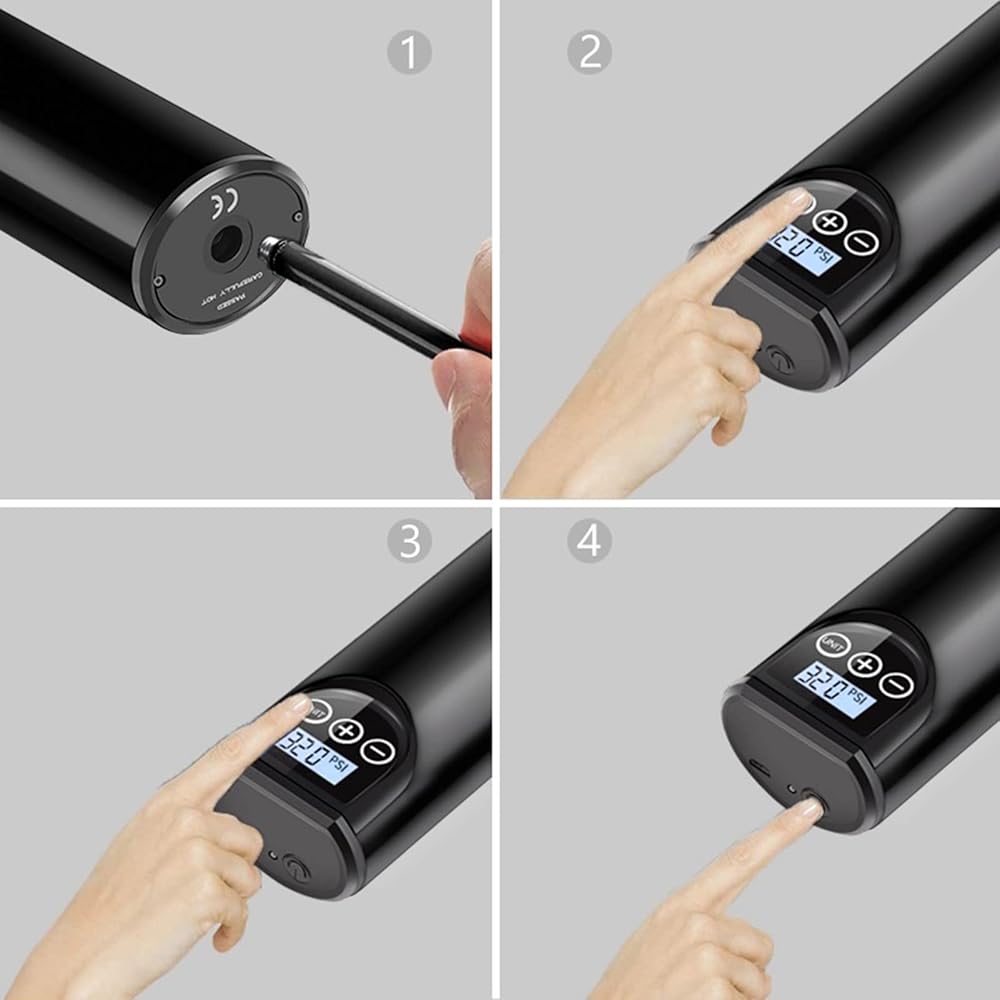 Boyuan Compresseur d'air Portable, Gonfleur de Pneu 2000 mAh, Pompe à vélo sans Fil 150 PSI pour Voiture, Moto, vélo, Balle, Tours de Natation ou décoration Gonflable de fête : Auto et Moto