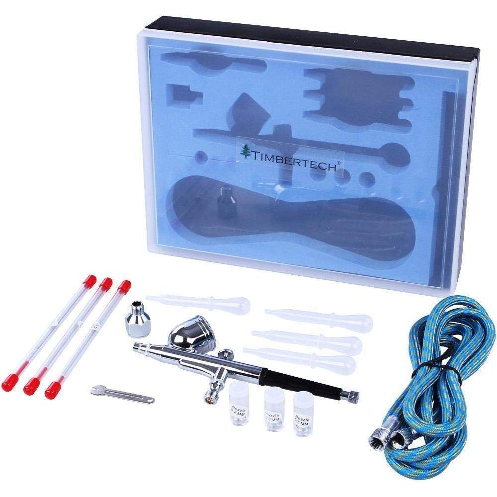 Timbertech Kit d'aérographe avec compresseur d'air ABPST05 avec un débit d'air puissant et une pression de travail élevée pour passe-temp, tatouage, graphique et toute autre application à l'aérographe : Cuisine et Maison