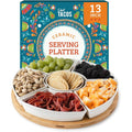 Chef Tacos | Plateau Aperitif en Céramique, Plateau Tournant Compartimenté pour Collation Tacos Lazy Susan – Ensemble Plateau de Service Apero pour Les Entrées et Desserts de fête, Salsa (33 cm) : Cuisine et Maison