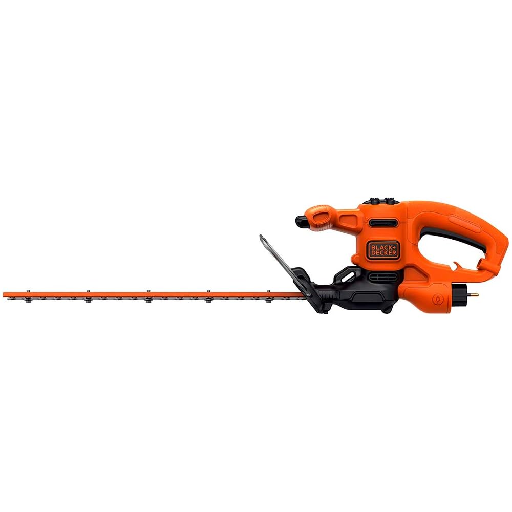 BLACK+DECKER Taille-Haies Filaire 420 W, Taille-Haies Electrique 45 cm avec 2 Poignées et Garde, Lame Asymétrique, Ecartement 16 mm, Robuste et Léger, BEHT201-QS Noir : Jardin
