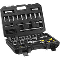 Stanley STMT82831-1 Coffret De Douilles ¼’’ + ½’’ + Cliquet 72 Dents 1/4" + Cliquet 72Dents 1/2" - Coffret Compact Et Résistant Avec Attaches Métal - Jeu De 72 Pièces : Bricolage