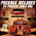 Ap-Leather Pro-302 Ceinture à outils en cuir tanné à l'huile de qualité supérieure, sac à outils de charpentier | Ceinture à outils marron, 29 poches avec 4 boucles, ceinture à outils de charpentier, : Bricolage