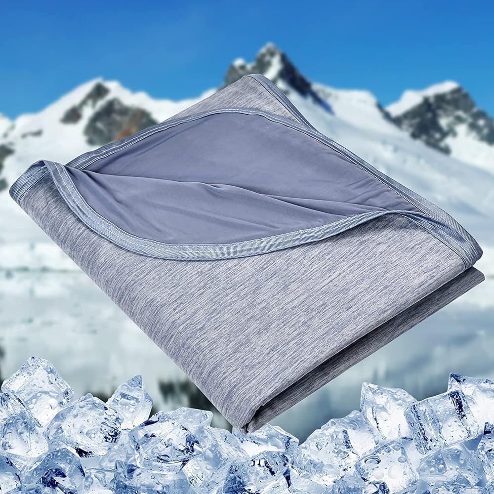 HOMFINE Couverture Rafraichissante d'Été Adulte - Fibre de Refroidissement Japonaise Q-Max>0.45,Double Face Couverture Rafraîchissante pour Lit Canapé Voyage,230x270 : Cuisine et Maison