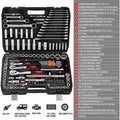 TEENO Caisse à Outils Complète en Coffret Douille de 1/4", 3/8" et 1/2", CR-V 151 Pièces Coffret de Douille et Embouts avec 3 Clé à Cliquet Doubles, Outillage Mécanique pour Réparation Voiture Auto : Bricolage