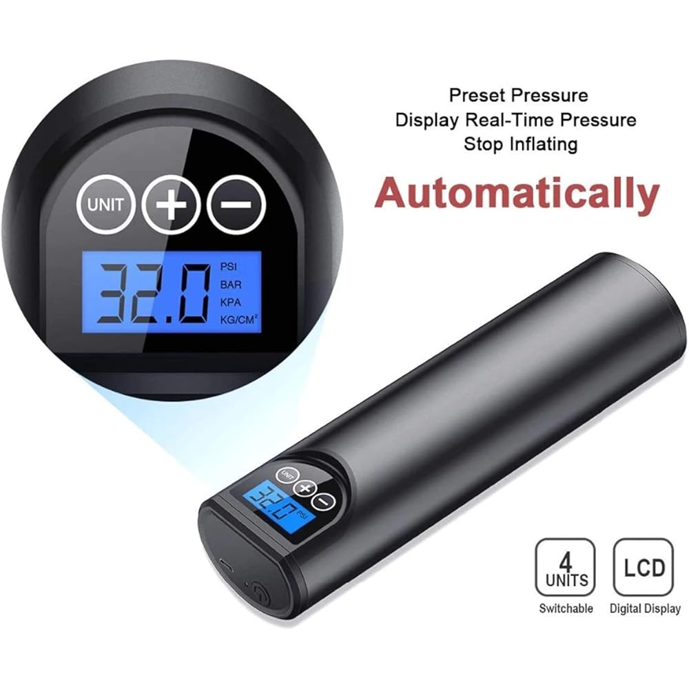 Boyuan Compresseur d'air Portable, Gonfleur de Pneu 2000 mAh, Pompe à vélo sans Fil 150 PSI pour Voiture, Moto, vélo, Balle, Tours de Natation ou décoration Gonflable de fête : Auto et Moto