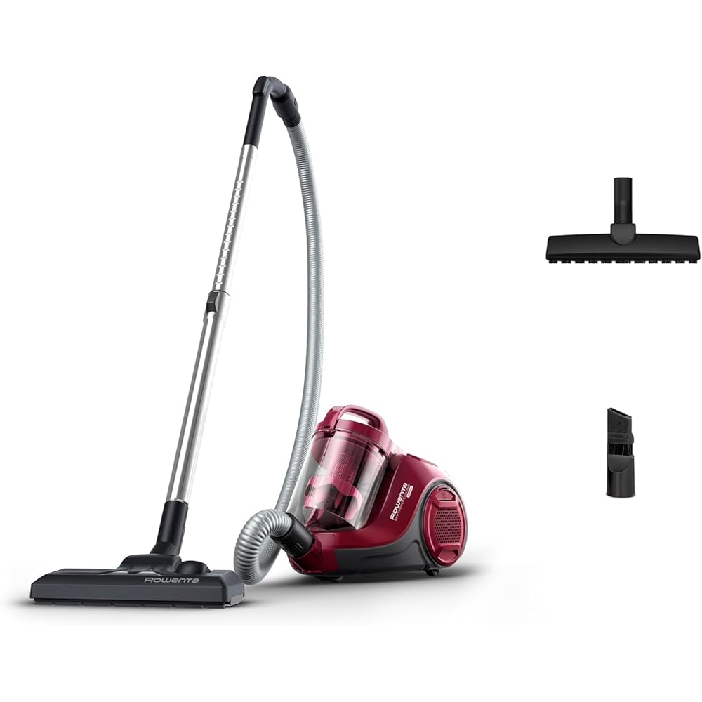 Rowenta Swift Power Cyclonic Aspirateur sans sac, Capacité 1,2 L, Haute performance, Moteur basse consommation, Compact, Brosse parquet RO2933EA, Bordeaux : Cuisine et Maison
