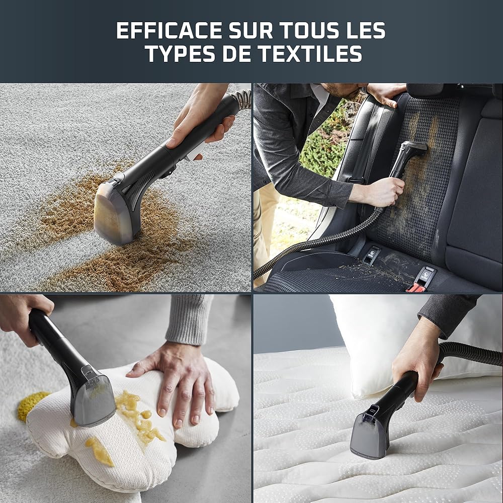 Rowenta X-Clean 10 et Clean it Aspirateur laveur sans fil et shampouineuse pour sols durs tapis et moquettes