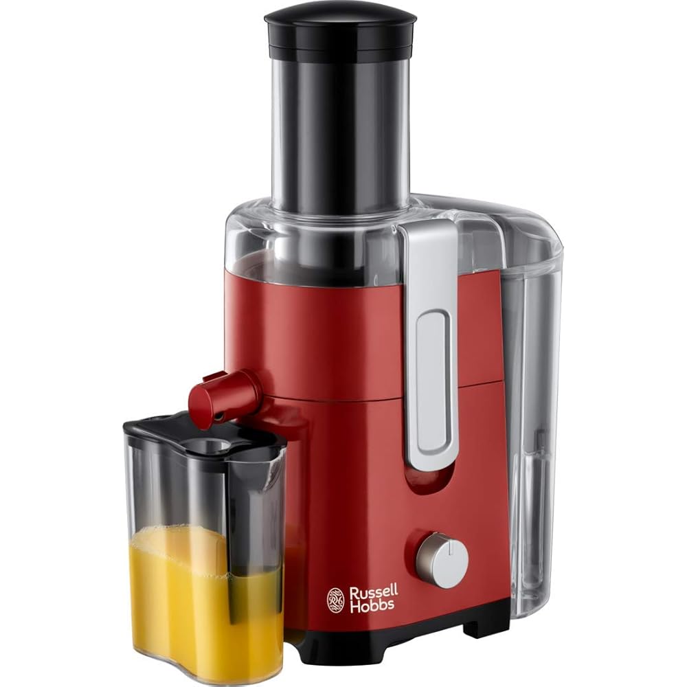 Russell Hobbs Centrifugeuse [fruits et légumes] Desire rouge (cheminée XL pour fruits & légumes entiers, 2 vitesses, pichet à jus 750 ml, réservoir à pulpe de 2 l, sans BPA) Extracteur de jus 24740-56 : Cuisine et Maison