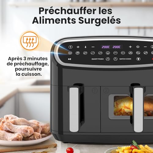 Friteuse sans huile double panier Air Fryer 10L