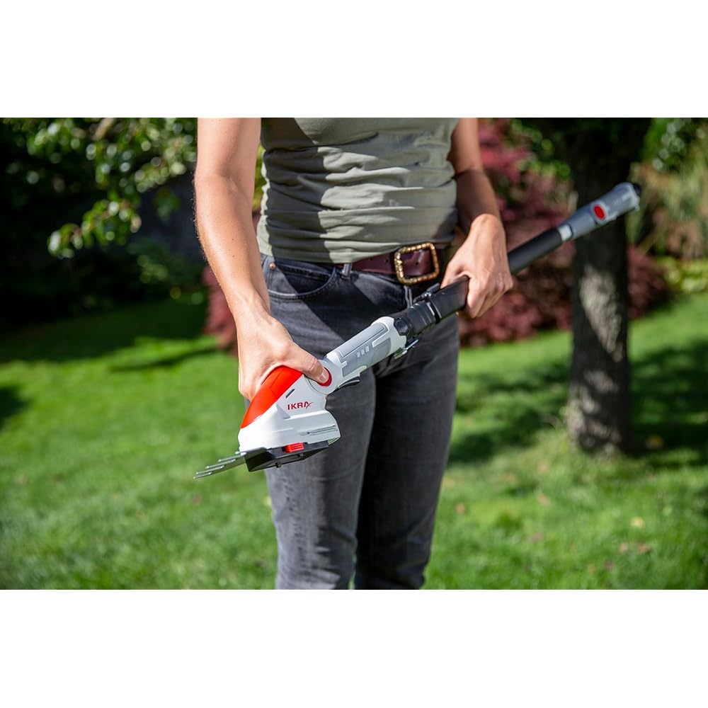 IKRA cisaille à Gazon & Taille-buissons télescopique sans Fil IGBS 1210 F avec Batterie & Chargeur, Lames « Made in Germany » : Jardin
