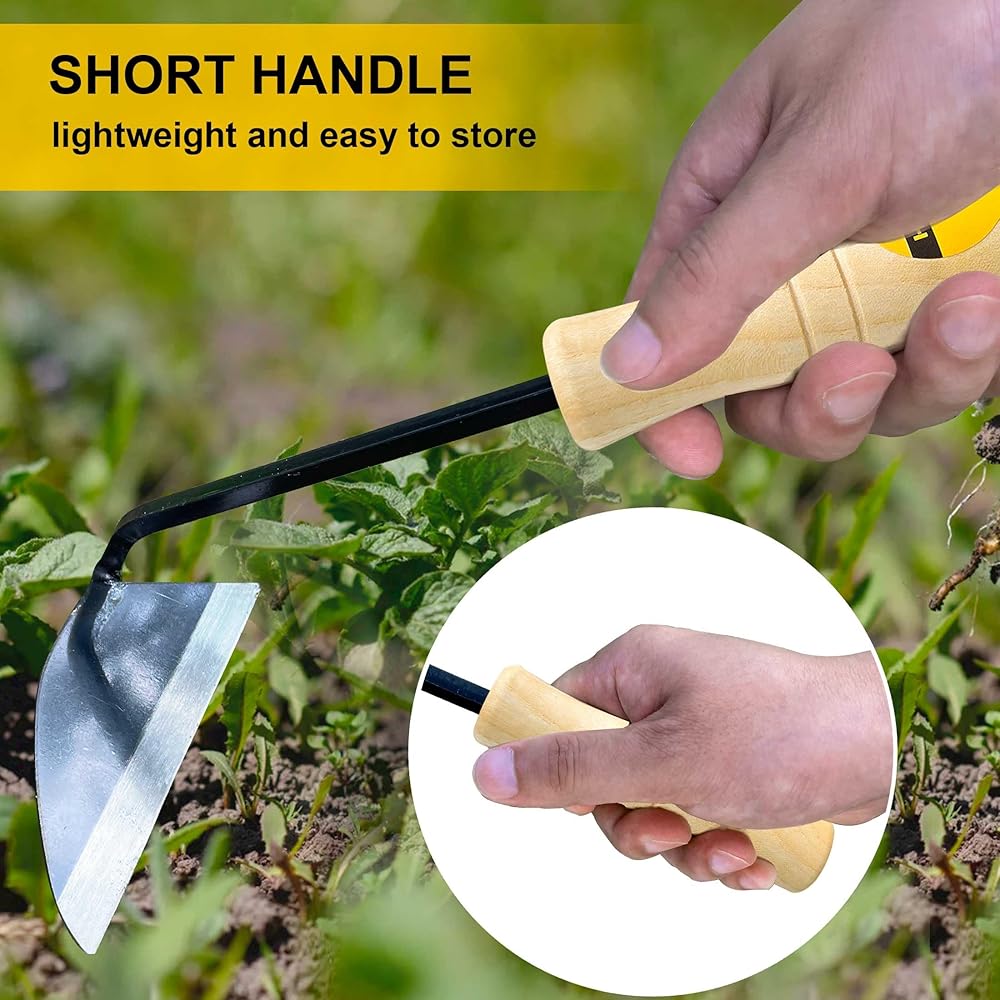 Hanpex - Outils de jardinage à lame large – Binette à main de qualité supérieure avec bord très tranchant pour un travail rapide : Jardin