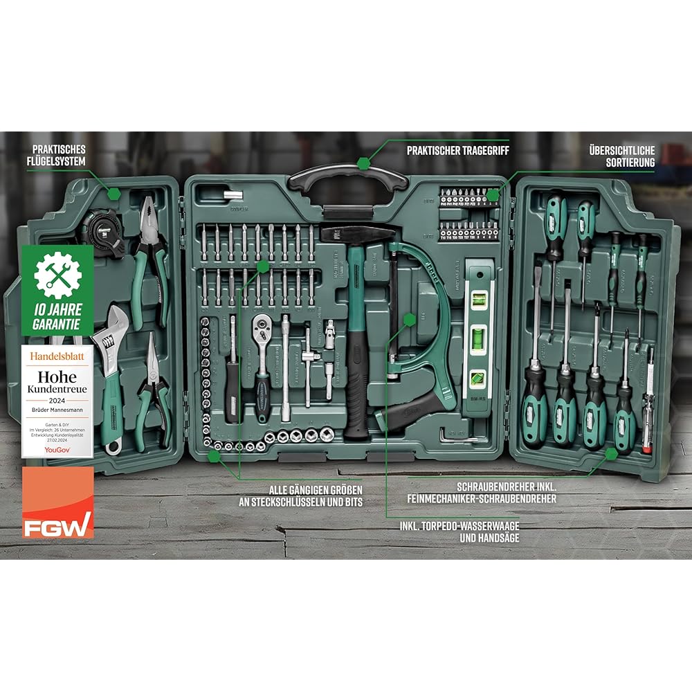Brüder Mannesmann 29085 Coffret à outils universel : Bricolage