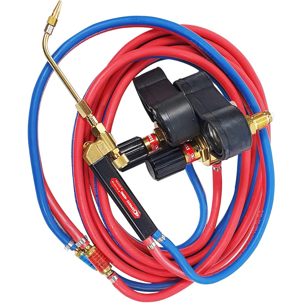 Express, 2905, Soudure Oxygène et Acétylène, Kit Soudeur Koro avec 1 Chalumeau + 5 m de Tuyau avec 1 Anti-Retour Pare-Flamme + 2 Détendeurs + 1 Etoile 6 Becs + 1 Allumeur : Bricolage