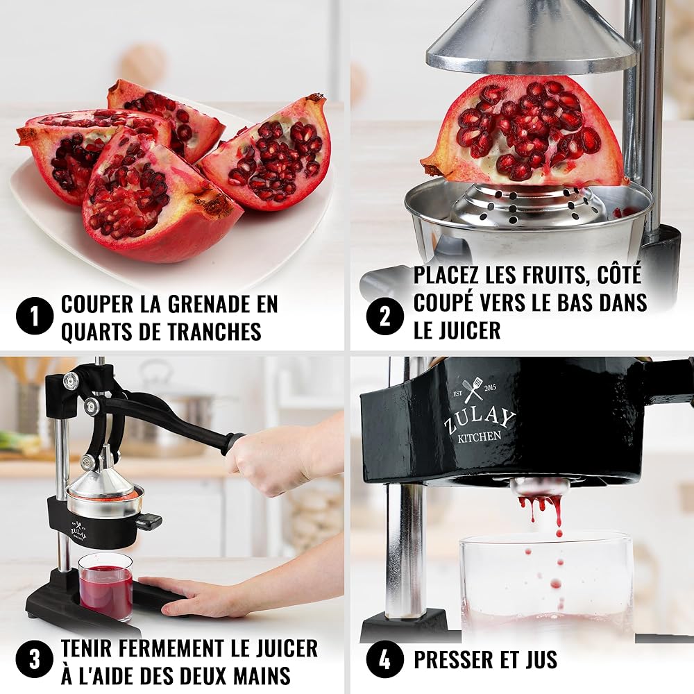 Zulay Kitchen citrus juicer professional - manuel presse-agrumes et orange squeezer - métal citron squeezer - qualité haut de gamme manuel heavy duty juicer orange et citron vert squeezer presse sup : Cuisine et Maison