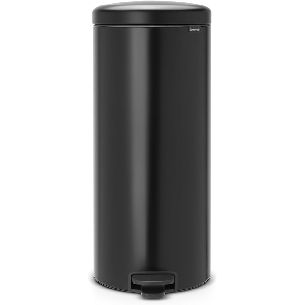 Brabantia - Poubelle 30l Newicon - Poubelle à Pédale avec Seau en Plastique - Grande Poubelle Base Antidérapante - Poubelle de Cuisine Hygiénique et Anti Odeurs - Poubelle Noir Mat : Brabantia: Cuisine et Maison