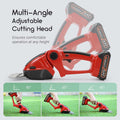 LUXBIRD Taille-haie 21V, cisaille à Gazon électrique sans Fil 2 en 1, Coupe-Herbe à Main IP67 étanche, avec 2 Lames remplaçables et 2 Piles Rechargeables Rouge : Jardin