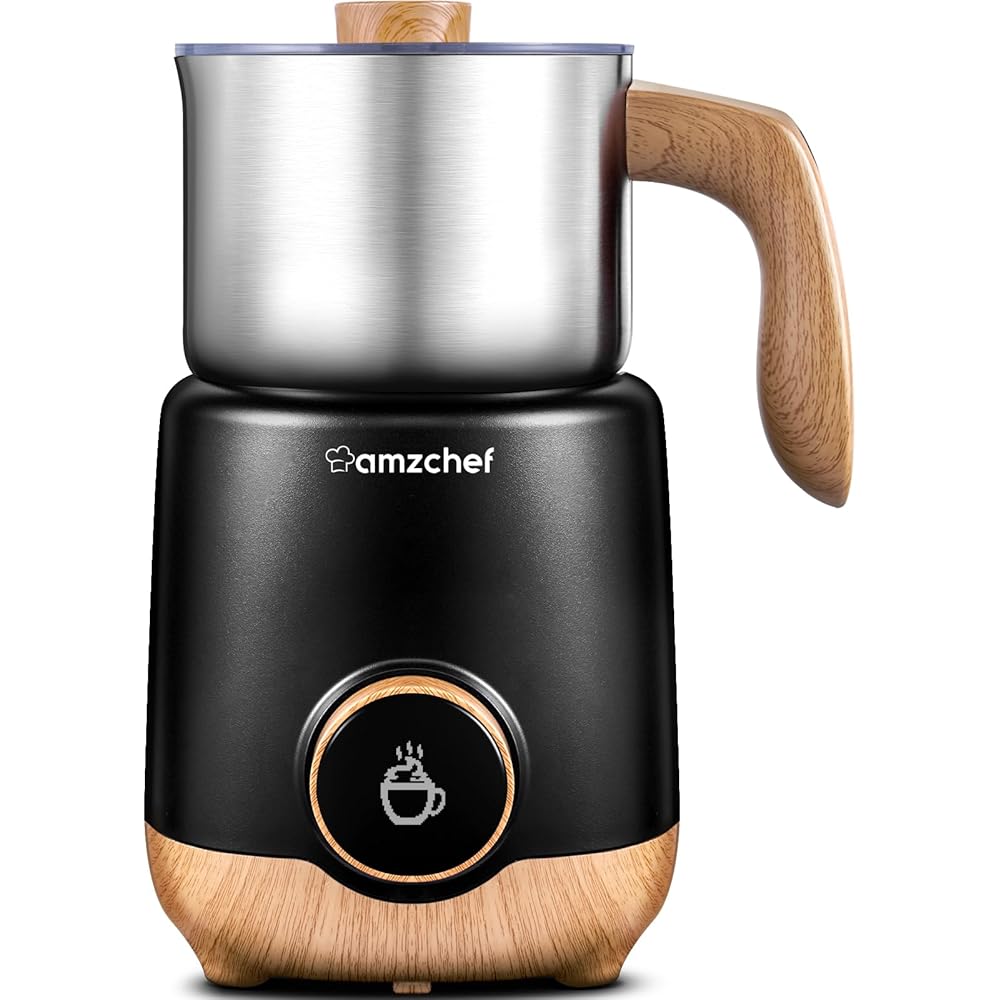 AMZCHEF 8 EN 1 Mousseur à Lait Multifonctionnel 550 Watts, Chauffe Lait Avec Tasse en Fendue de 600 ml pour Lait Chaud et Froid, Lait au Chocolat, Aliments pour Bébés à Base de Produits Laitiers : Cuisine et Maison
