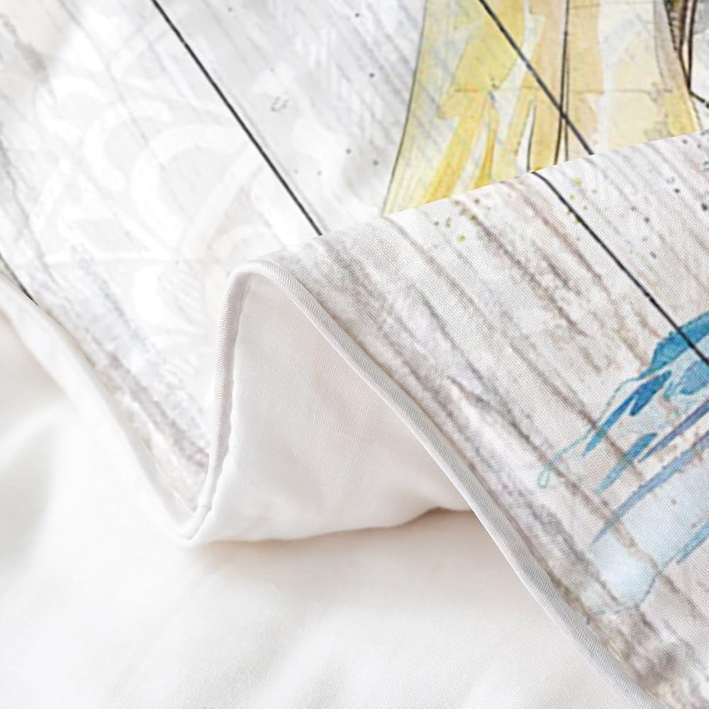Homemissing Bateaux à Voile 100% Coton Enfants Ancre Parure de Lit 220x240cm Bois Compass Imprimer Housse de Couette Océan Voyage Aventure en mer Parure Housse de Couette : Cuisine et Maison