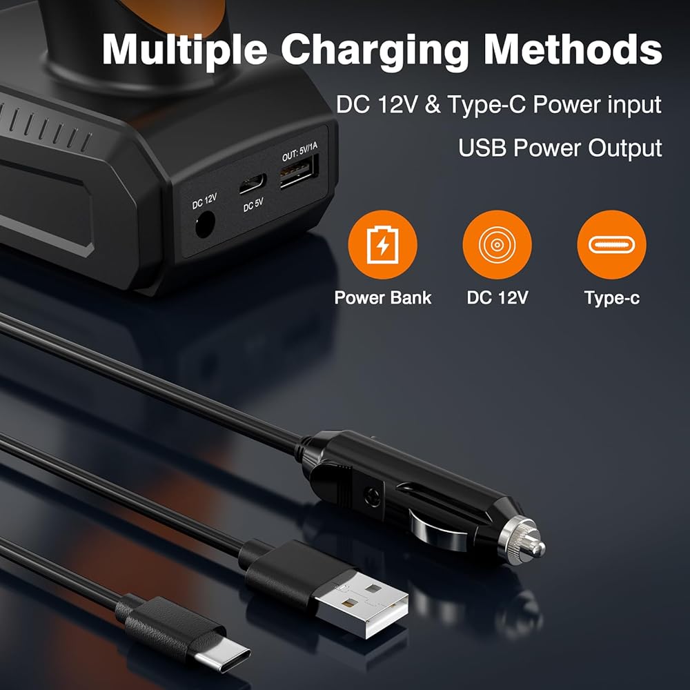 Motorenbau Gonfleur Pneus Voiture Numérique Portable,120W Compresseur d'air,Pompe à Air Alimentée par Batterie 12V,avec lumière LED,manomètre numérique,pompe à air rapide : Bricolage