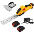 Cisaille à gazon sans fil 2 en 1 et taille-haie sans fil 2 en 1 - 2 lames - Batterie Li-ion rechargeable 24 V 2000 mAh - 2 lames - Pour jardin et pelouse : Jardin