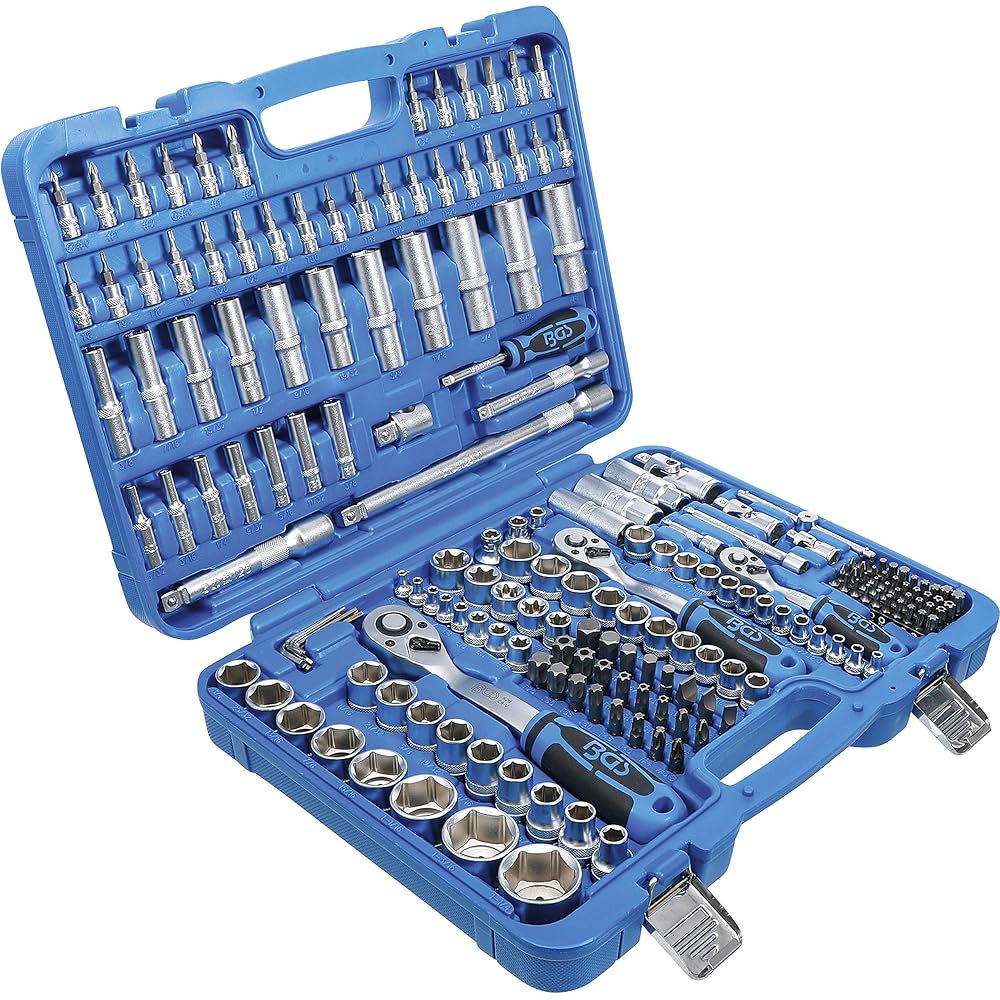 BGS 2245 | Coffret de Douilles six pans | 6,3 mm (1/4") / 10 mm (3/8") / 12,5 mm (1/2") | 192 pièces & BGS 799 | Jeu de clés allen | six pans intérieurs à tête sphérique| 1/16" - 3/8" | 9 pièces : Bricolage