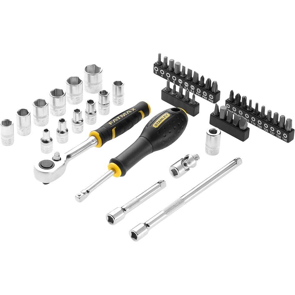 Stanley - COFFRET DE DOUILLES STAKBOX M - ¼’’ - JEU DE 48 PCS - FATMAX - FMMT98101-0 Multicolore : Bricolage
