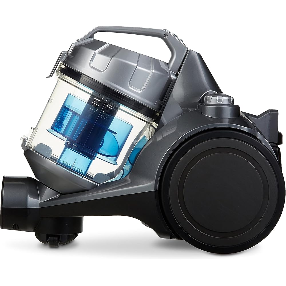 Amazon Basics 15KC-71EU4 Aspirateur sans Sac à Cylindre, Puissant pour Sols Durs et Tapis, Filtre Hepa, Compact et Léger, 700 W, 1,5 L, Noir/Bleu : Cuisine et Maison