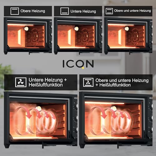 ICQN Mini four électrique 60L multifonction 2000W