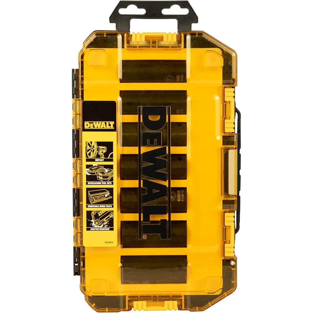 DEWALT DWMT74737-0 Jeu de 7 douilles métriques à impact profond 1/2" : Bricolage