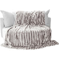 Brandsseller Couverture Double Face Plaid Imitation Fourrure Doux et Chaud - 220 x 240 cm - Taupe/Gris : Cuisine et Maison