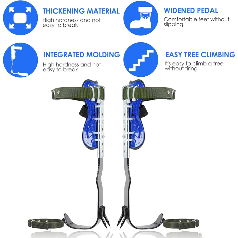 Helangel Griffe elagage,Ensemble de Pointes d'escalade d'arbre avec Ceinture de sécurité à Cinq Points Outils de Mise à Niveau,Ensemble de grimpeur d'arbre : Sports et Loisirs