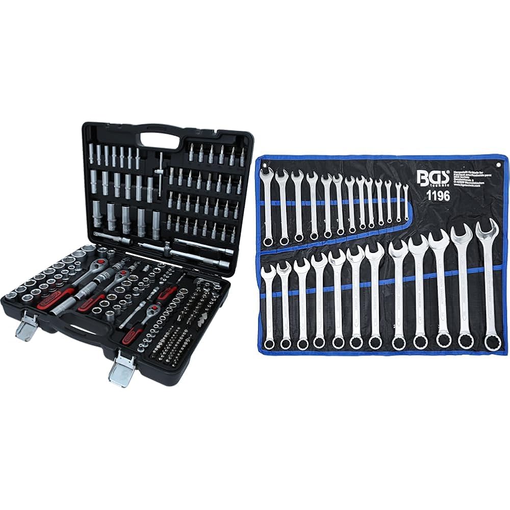 KS Tools 917.0795 - Caisse à Outils Complète en Coffret Douille de 1/4", 3/8" et 1/2" & BGS 1196 | Jeu de clés mixtes | 6-32 mm : Bricolage