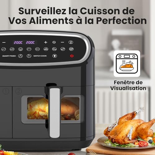 Friteuse sans huile double panier Air Fryer 10L