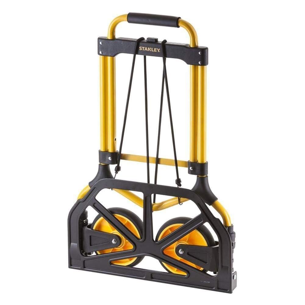 Chariot de manutention acier, pliable, base 49x28CM , capacité 90 kg. Dimensions ouvert : 50x45x98cm, plié : 49x6,5x73 cm. Roues 175x4,5 cm Caoutchouc. Poids 5,45 kg : Commerce, Industrie et Science