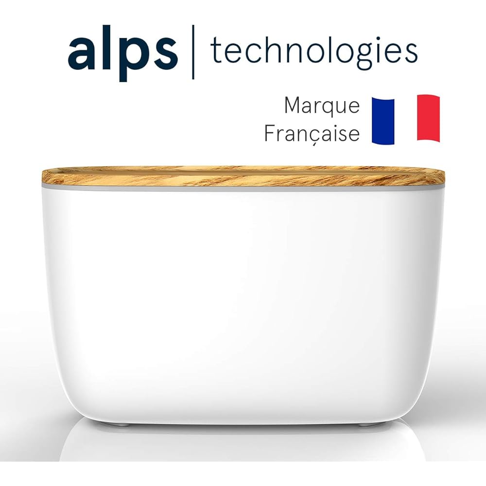 Alps Technologies | Alps H2O - Humidificateur d'air ultrasonique | Diffuseur d'huiles essentielles | Haute capacité 1.6L | Belle Finition | Lumière d'ambiance 14 Couleurs | Marque Française : Hygiène et Santé