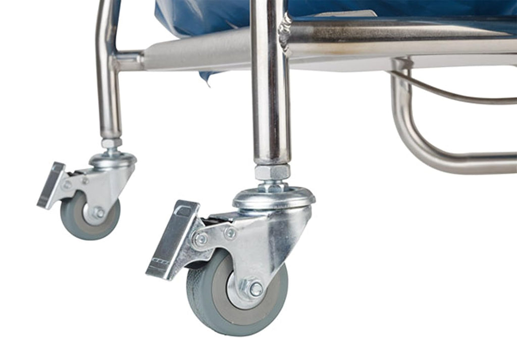 APS porte-sac à pédale, poubelle sans contact avec mécanisme à pédale, poubelle à pédale avec 2 roulettes pivotantes, convient aux sacs poubelles jusqu'à 120 litres, LxPxH : 59 x 43 x 96 cm, acier inoxydable : Cuisine et Maison