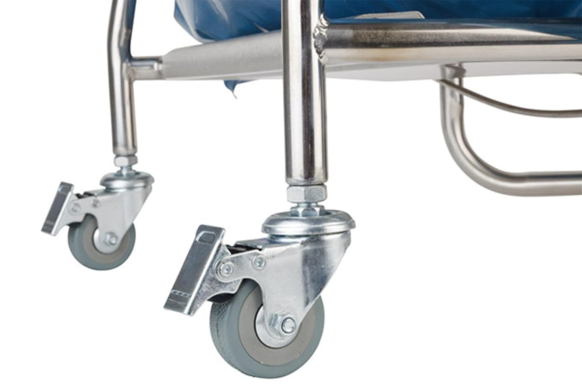 APS porte-sac à pédale, poubelle sans contact avec mécanisme à pédale, poubelle à pédale avec 2 roulettes pivotantes, convient aux sacs poubelles jusqu'à 120 litres, LxPxH : 59 x 43 x 96 cm, acier inoxydable : Cuisine et Maison