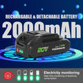 FOONNUN 2 en 1 Cisailles à Gazon, Taille Haie a Batterie avec 1x2000 mAh Batterie, Electrique Cisaille de Jardin, 2 Lames(13cm&20cm), Cisailles à Gazon Sans Fil Portatives pour Arbustes, Jardin, Gazon : Jardin