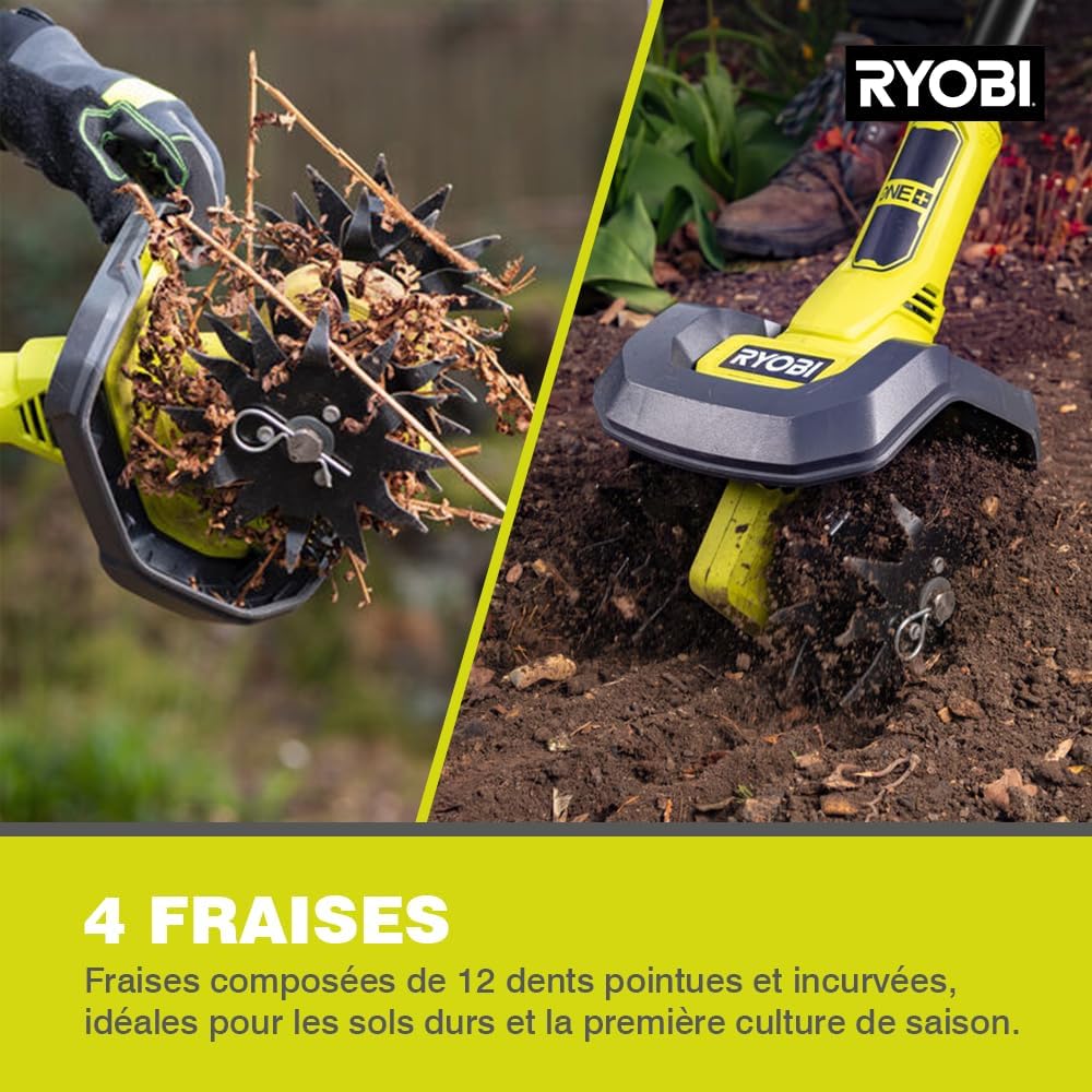 RYOBI Bineuse 18V 20cm 4 fraises