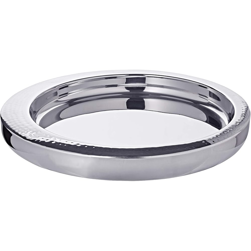 EDZARD Plateau de Service Alabama en Acier Inoxydable, Rond, diamètre 38 cm : Cuisine et Maison