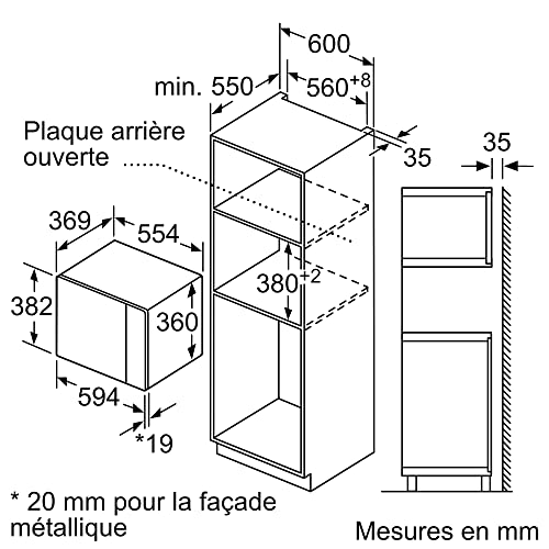 Bosch BFL554MW0 Série 6 Micro-ondes encastrable 25L