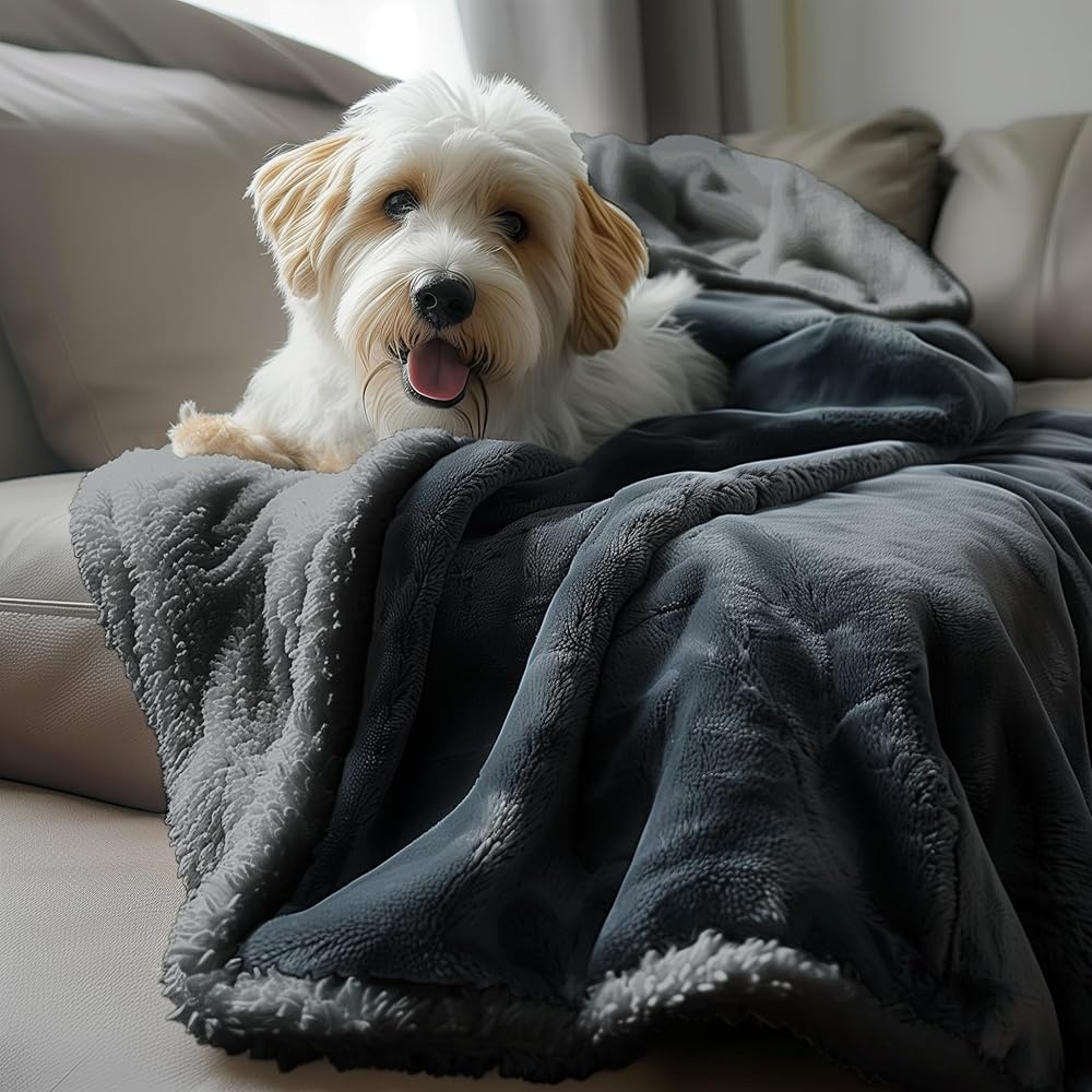 Bedding Aid Couverture en Polaire Sherpa – Réversible, imperméable et Anti-Fuite, Confort sans désordre pour Les Nuits humides et Les Moments intimes : Animalerie