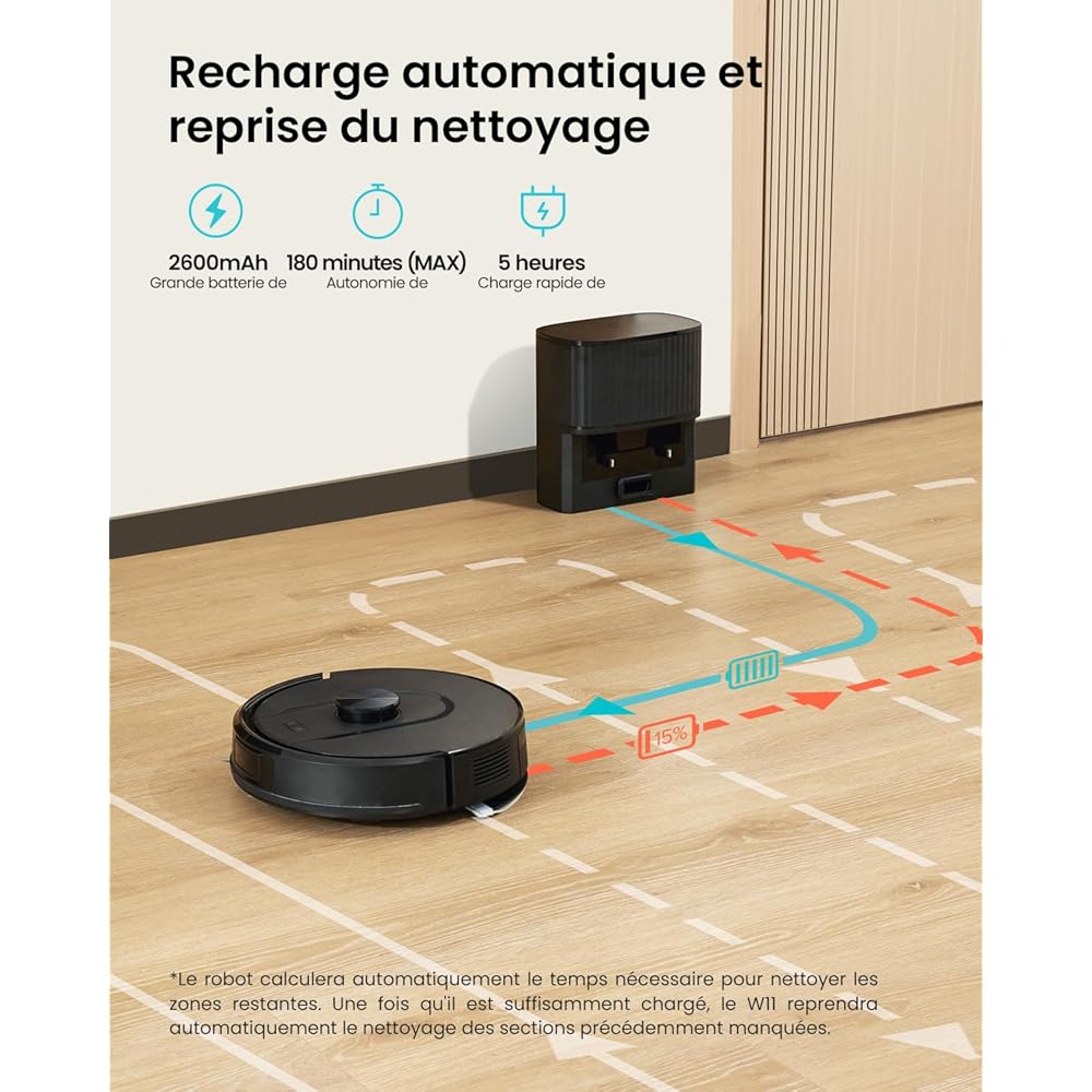Vexilar Cleanova W11 Robot aspirateur 5000 Pa avec vidange