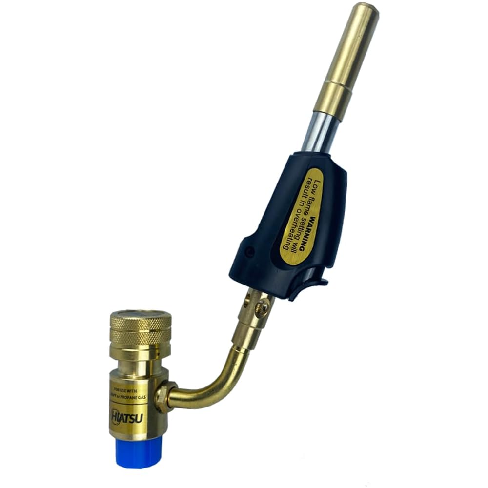 HIATSU JH-1ST Portable Turbo Torch - Durable Plumbing Turbo Torch with Heavy-Duty Tips, Adjustable Flame Control & Safety Ignition - Ideal for HVAC & Refrigeration - Turbo Torch MAPP Gas Compatible Y : Bricolage