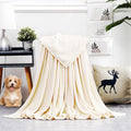 GAIFNAG Couverture Plaid Polaire, Couverture Portable 200 x 400 cm Flanelle Doux et Chaud, Lavable et Parfaite Jete de Canape Grande Taille pour Le Lit, Le Canapé, Le Sofa, Lit et Salon, Blanc : Cuisine et Maison